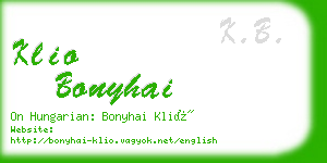 klio bonyhai business card